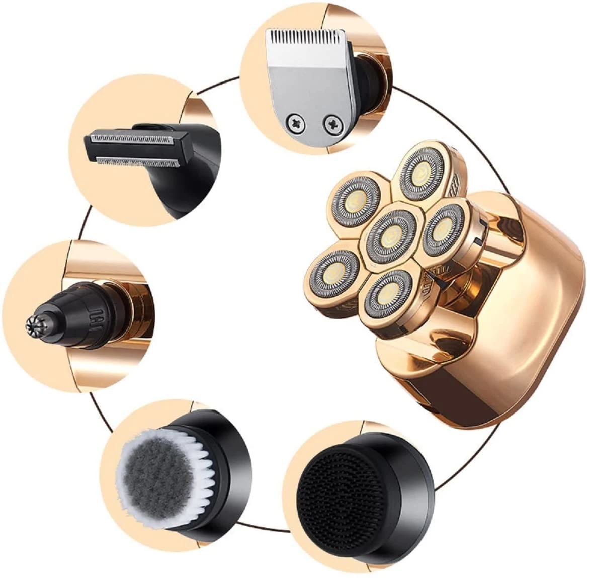 5 Core Nice Head Shavers for Men. Wet and Dry Electric Razor for Men. Rechargeable Electric Shavers Trimmer. Head Shaver Clippers Cordless Rotary Shaver Grooming Waterproof SHV 6 G