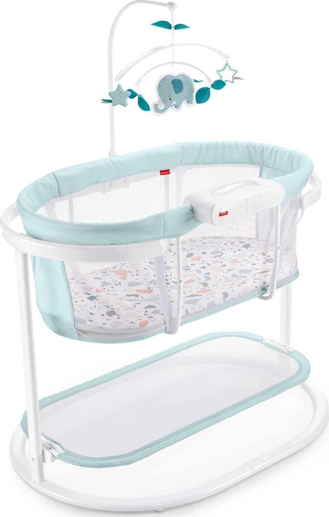 Fisher-Price Soothing Motions Bassinet for Baby with Lights Music & Vibrations. Pacific Pebble