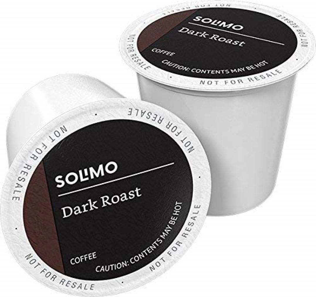 Solimo Dark Roast Coffee Pods. Compatible with Keurig 2.0 K-Cup Brewers 100 Count(Pack of 1)