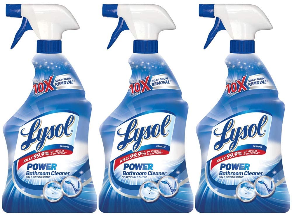 Lysol Power Bathroom Cleaner Trigger. 22 Ounces (Pack of 3)
