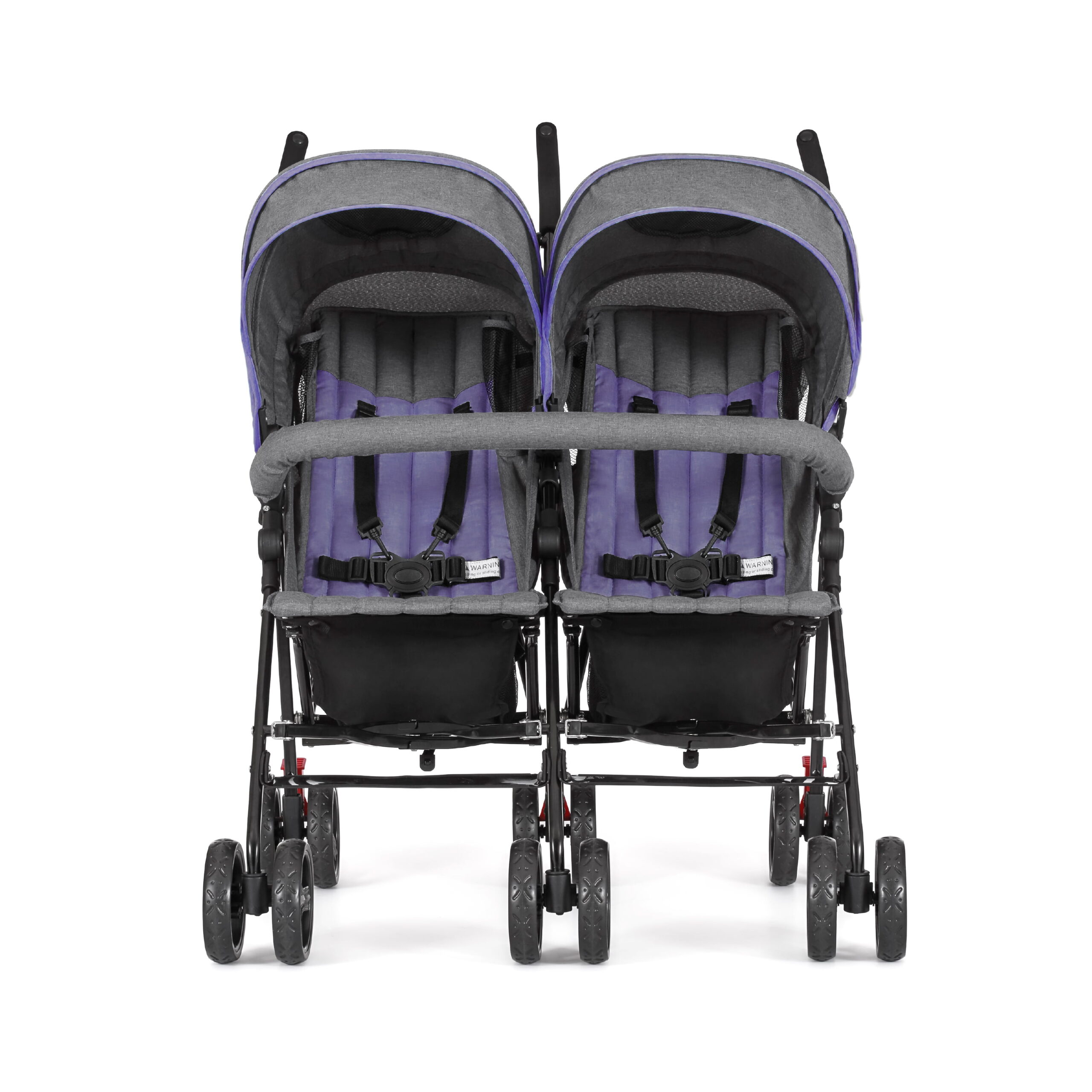 Dream On Me Volgo Twin Umbrella Stroller. Purple and Dark Grey