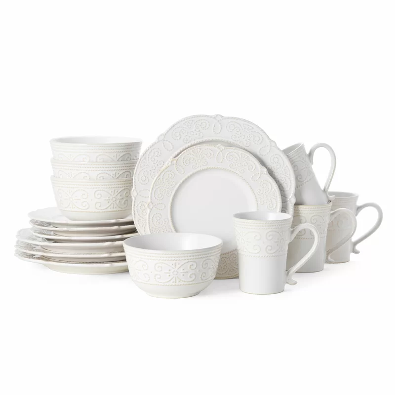 Pfaltzgraff 5267392 Abby 16-Piece Dinnerware Set. white