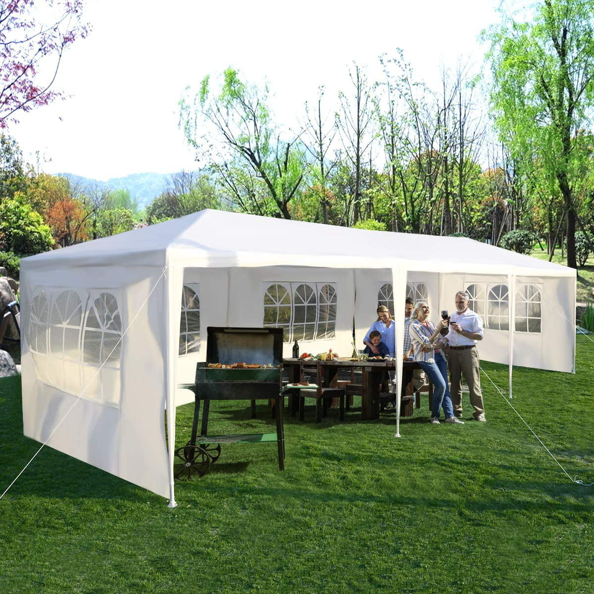 SUGIFT 10-x30′ Wedding Party Tent Outdoor Canopy Tent with 5 Side Walls White