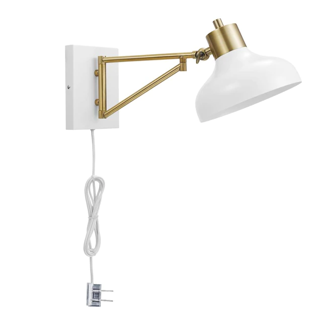 Globe Electric  Berkeley 7.5-in W 1-Light White Farmhouse Wall Sconce