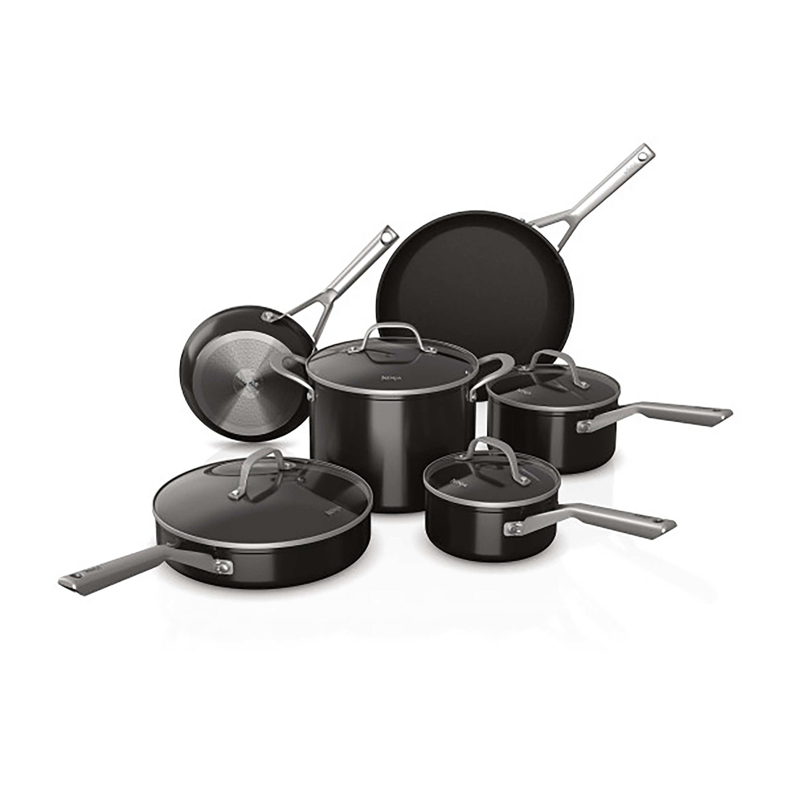 Ninja Foodi Neverstick 10-Piece Cookware Set. Black