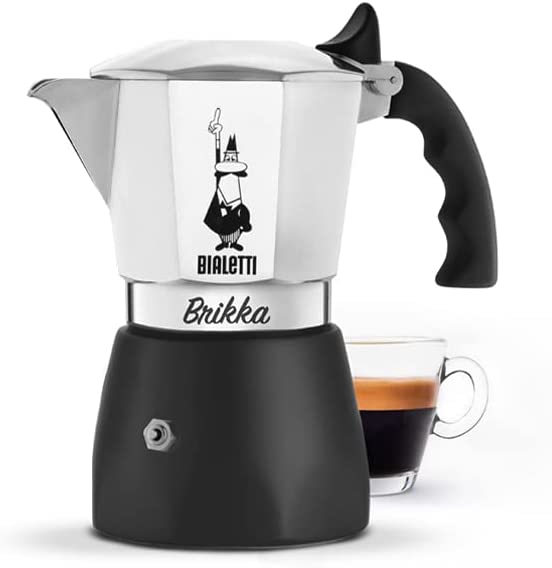 Bialetti - New Brikka. Moka Pot. the Only Stovetop Coffee Maker Capable of Producing a Crema-Rich Espresso. 2 Cups (3.38 Oz). Aluminum and Black