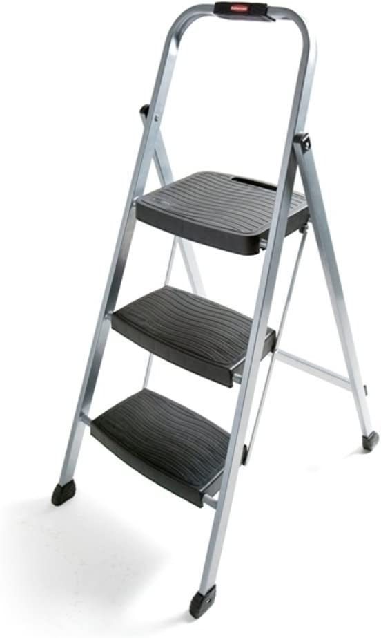 Rubbermaid RM-3W 3-Step Stool Ladder. Silver