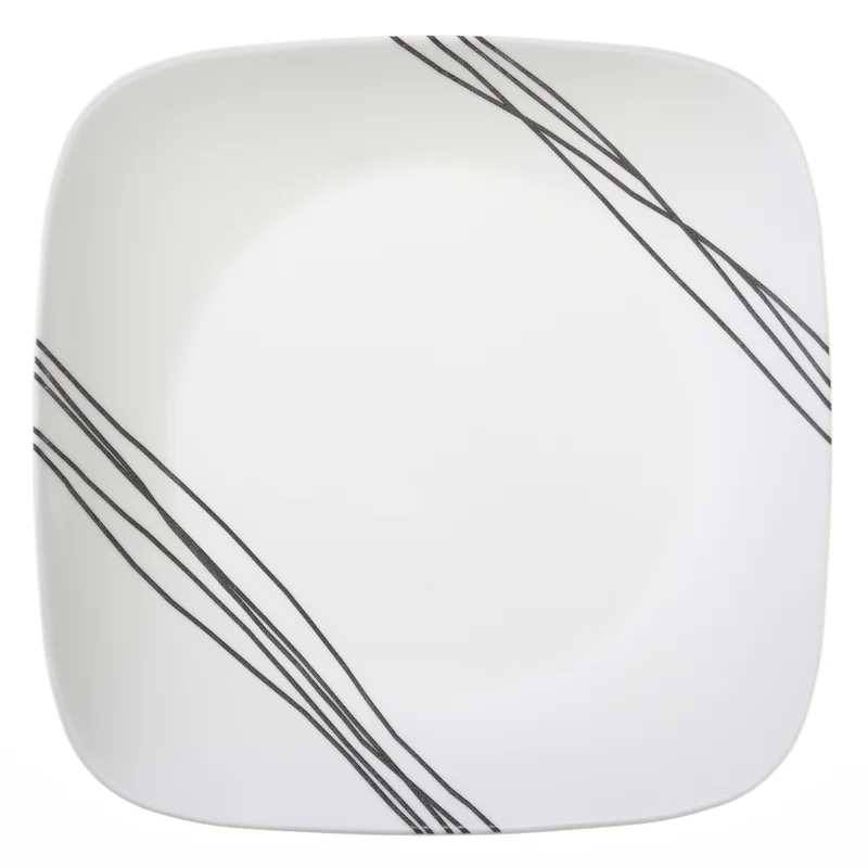 Corelle 1088184 Simple Sketch Square 10.25″ Dinner Plate (Set of 6)