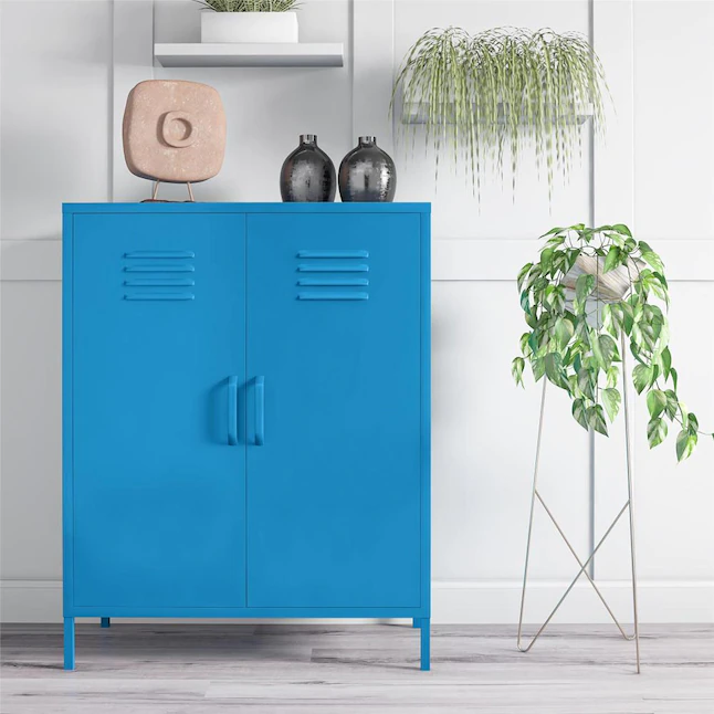 Ameriwood Home  Cache 43.43-in W x 39.96-in H x 15.75-in D Steel Full Storage Lockers. Blue Cabinet