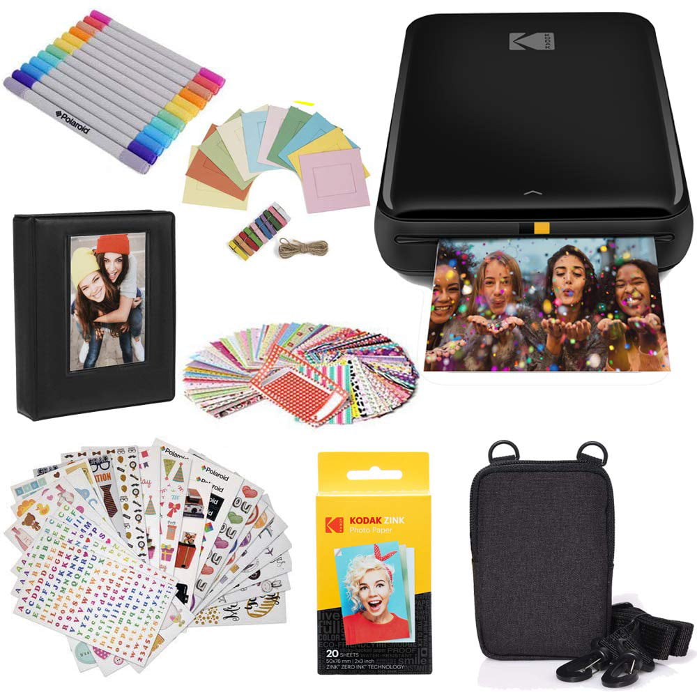 Kodak Step Mobile Instant Photo Printer Starter Bundle(Black) for Ios & Android