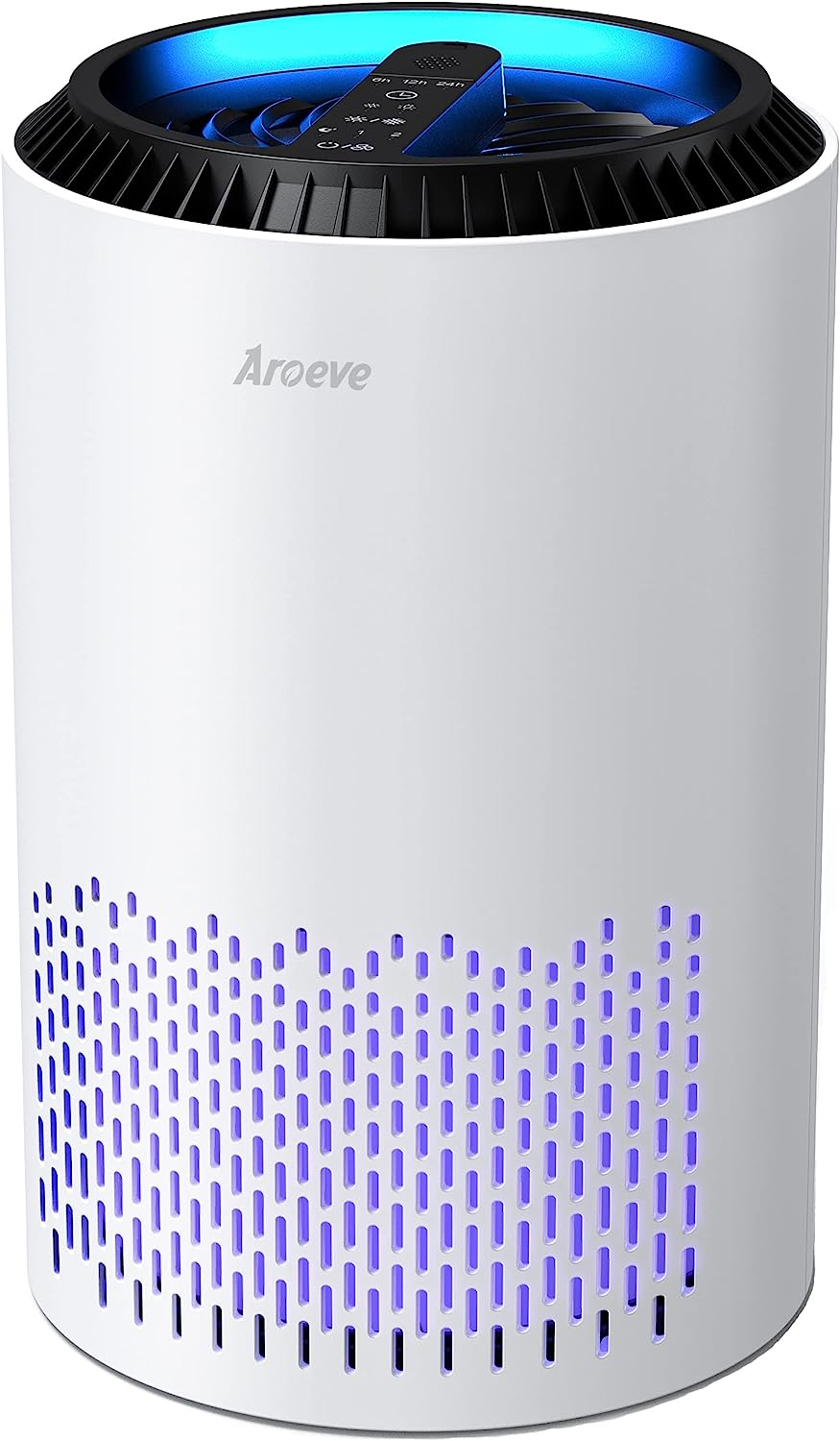 AROEVE Air Purifiers for Home. HEPA Air Purifiers Air Cleaner For Smoke Pollen Dander Hair Smell Portable Air Purifier with Sleep Mode Speed Control For Bedroom Office Living Room. MK01- White