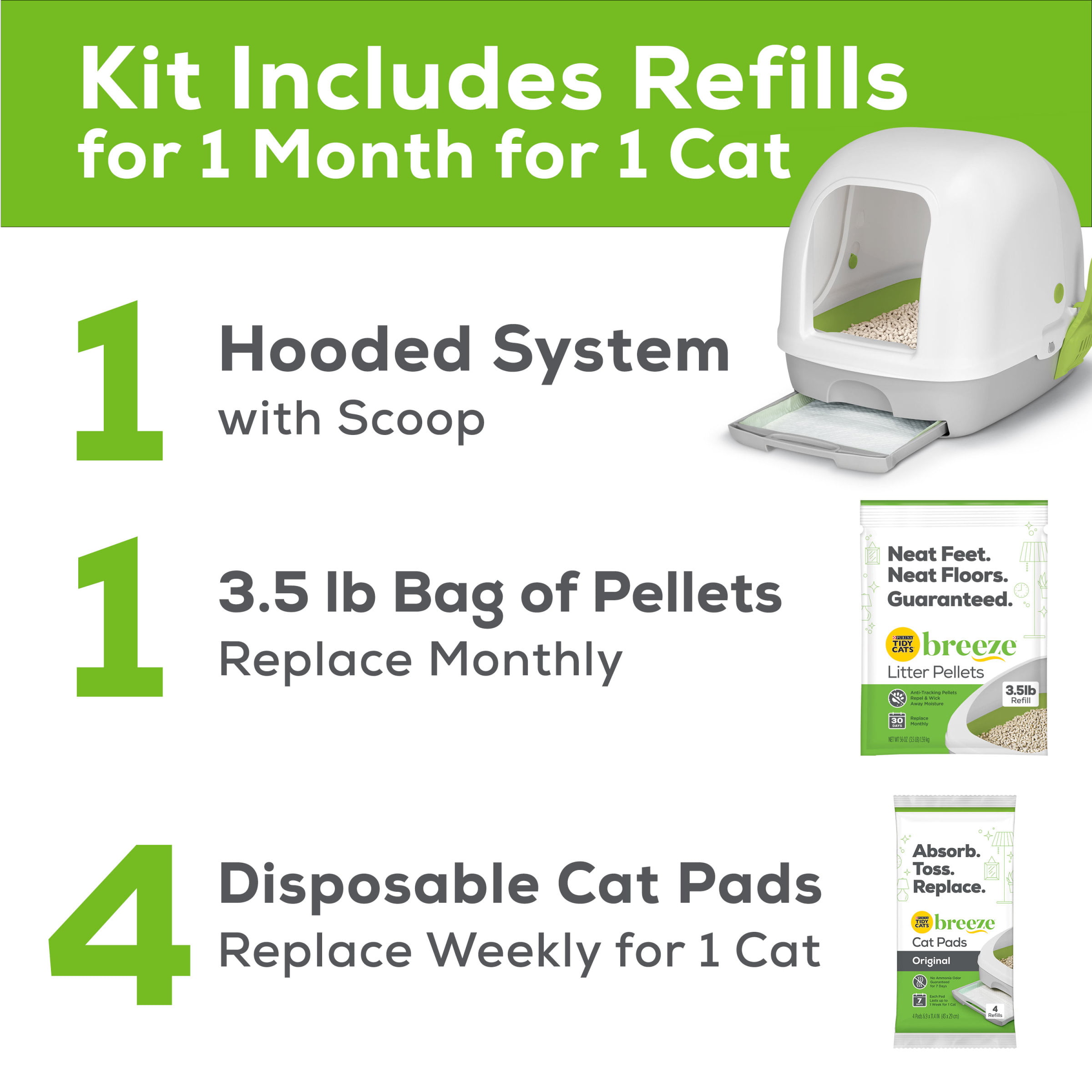 Purina Tidy Cats Hooded Litter Box System. Breeze Hooded System Starter Kit Litter Box. Litter Pellets & Pads