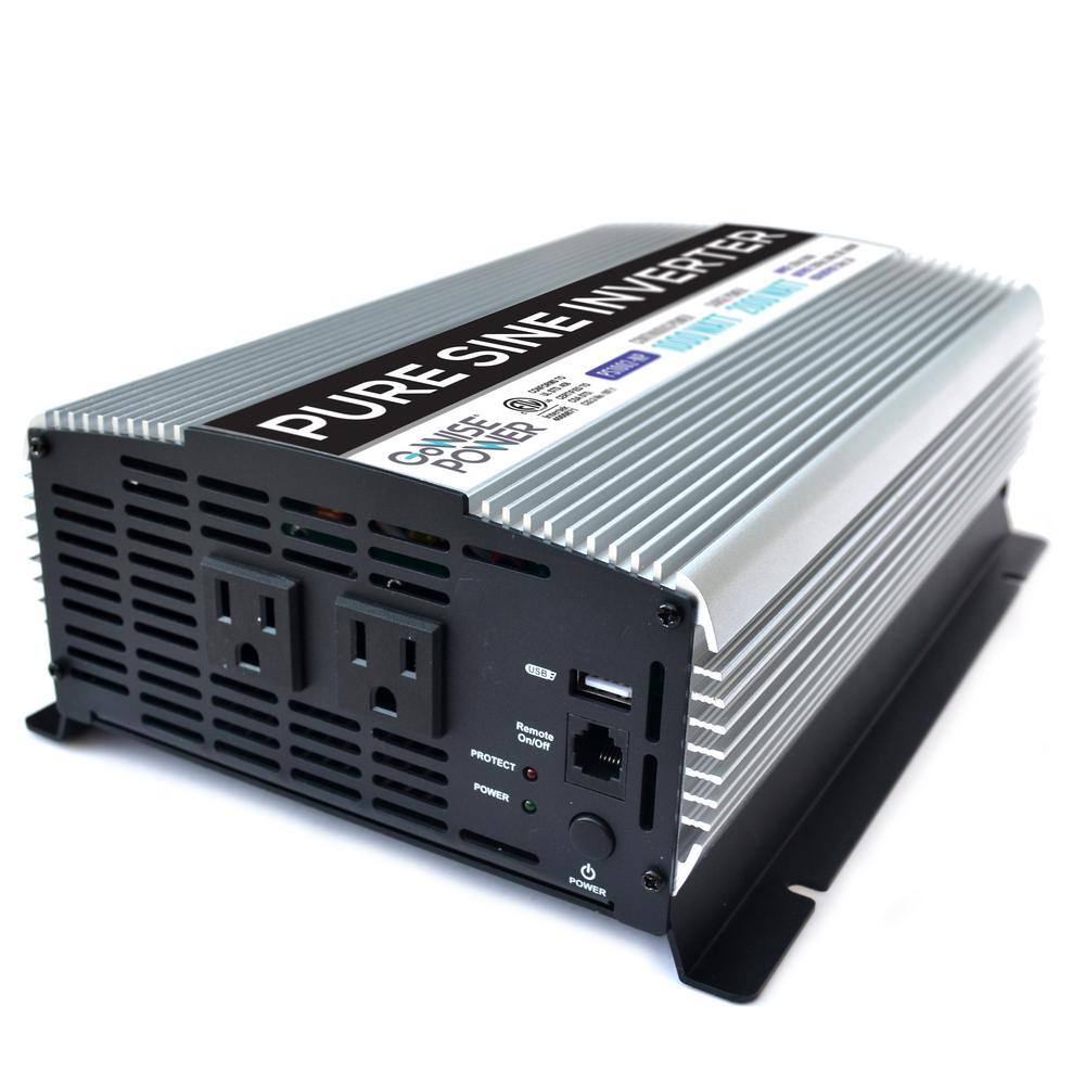 GoWISE USA PS1002 1.000-Watt Continuous/2.000-Watt Peak Pure Sine Wave Inverter