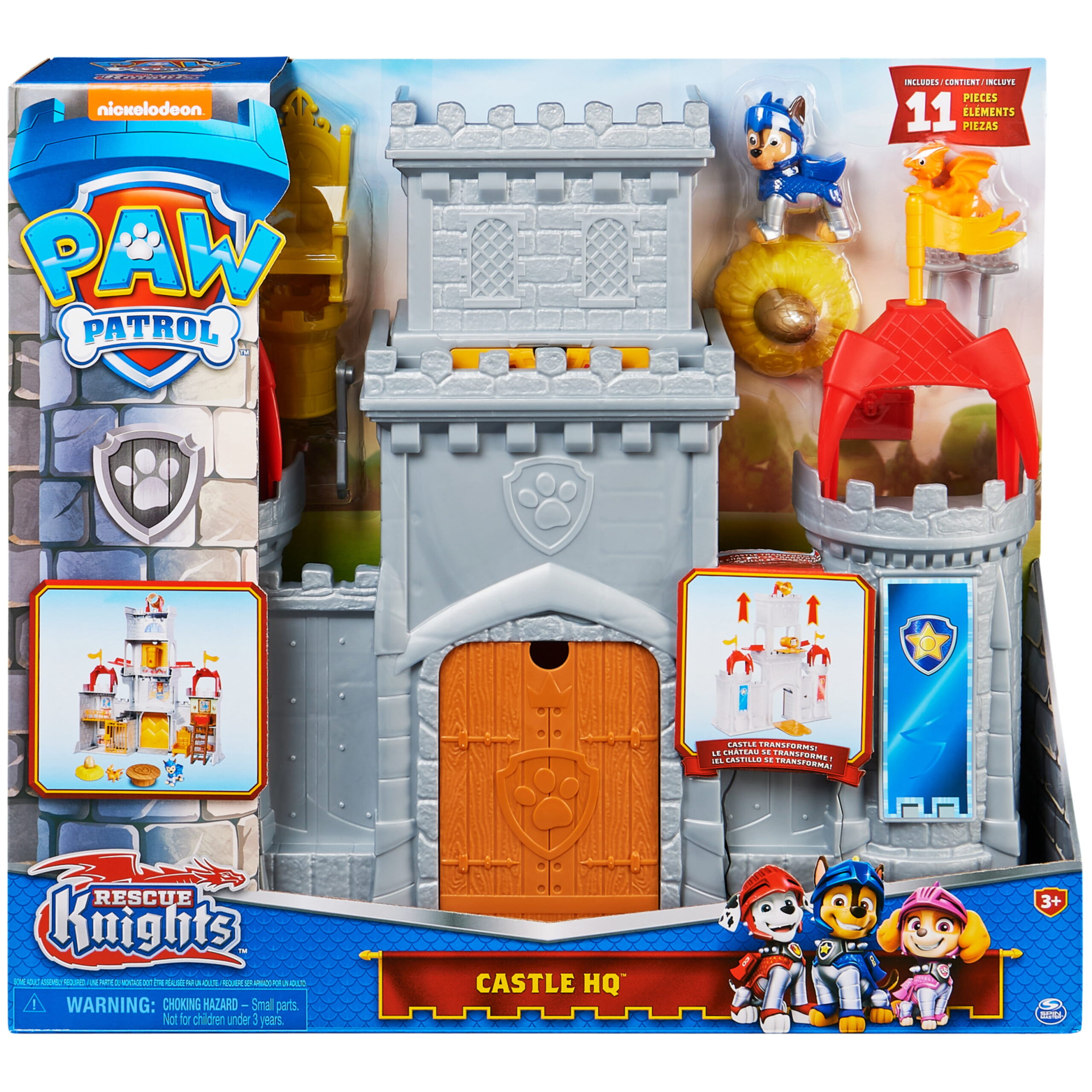 PAW Patrol: Rescue Knights Castle Playset with Chase and Mini Draco