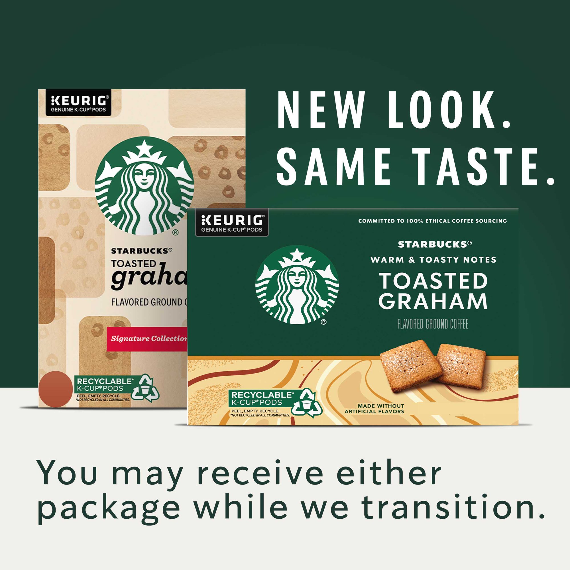 Starbucks Toasted Graham Flavored Coffee K-Cup Coffee Pods Naturally Flavored 22 ct​