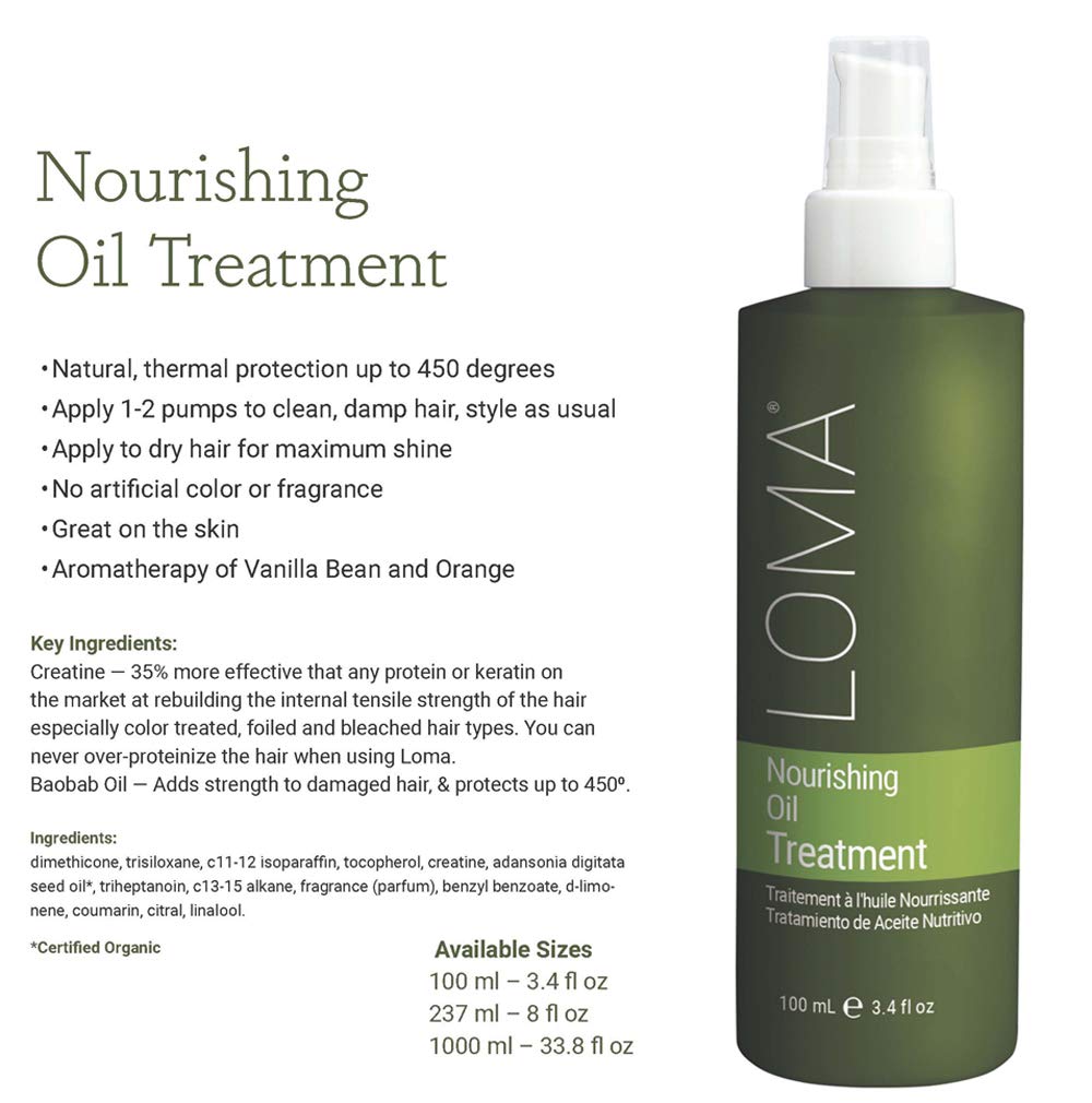 Loma Hair Care Nourishing Oil Treatment. 3.4 Fl Oz