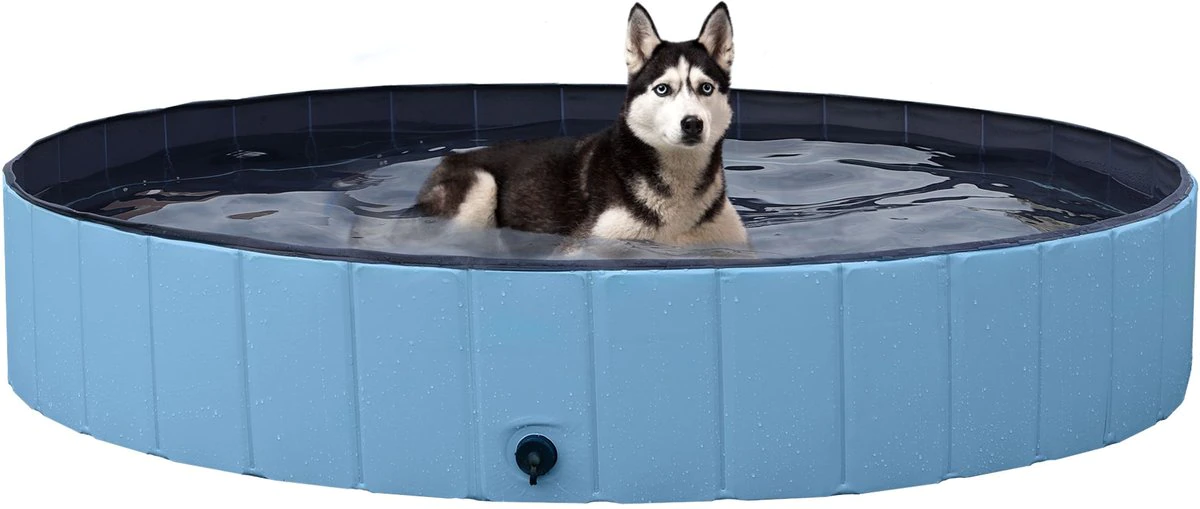 Yaheetech Foldable Outdoor Hard Plastic Swimming Pool for Dogs Cats & Kids. XXL-63 inch