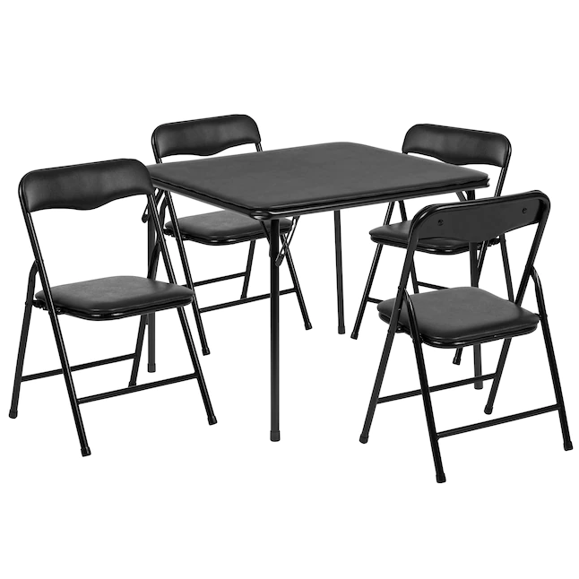 Flash Furniture  24-in x 24-in 5-Piece Indoor Powder-coated Steel Folding Table and Chair Set
