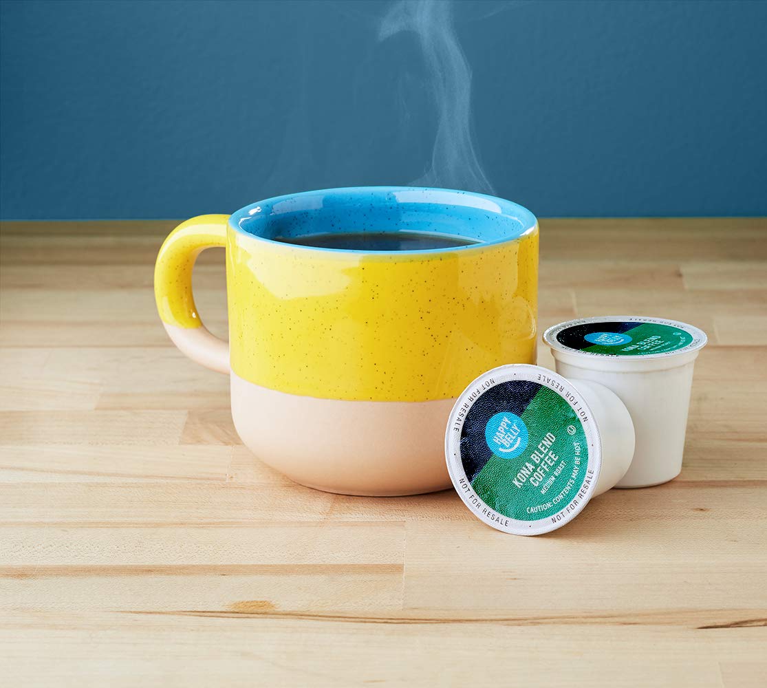 Happy Belly 100 Ct. Medium Roast Coffee Pods Kona Blend Compatible with Keurig 2.0 K-Cup Brewers