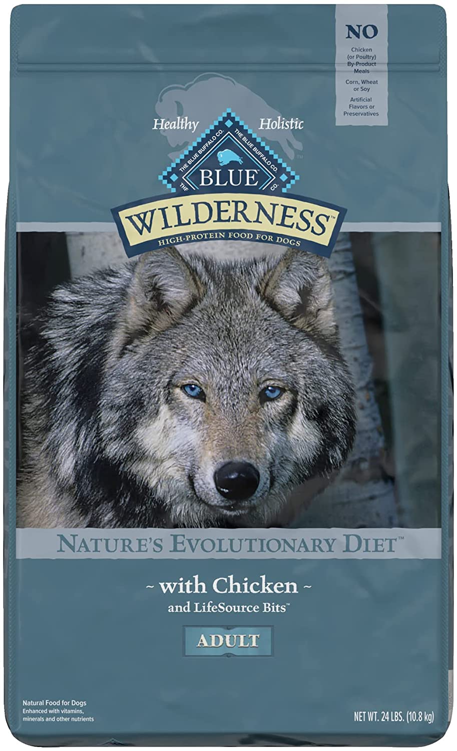 Blue Buffalo Wilderness High Protein. Natural Adult Dry Dog Food. Chicken 24-lb