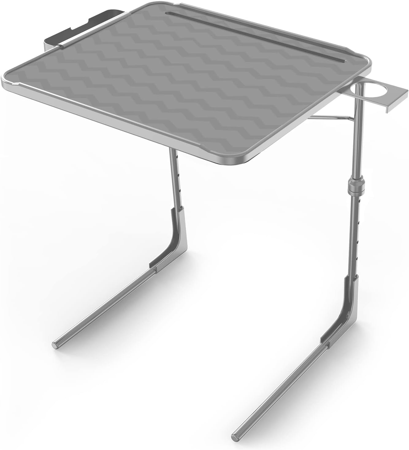 Table-Mate XL PRO TV Table Tray - Portable Adjustable Folding Trays for Eating or Work Laptop. Slate Gray