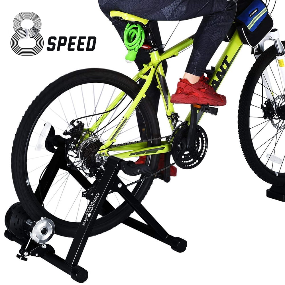 Bike Trainer Stand. HEALTH LINE PRODUCT Stationary Exercise Trainer Stand. Fit 26-28″/700C Mountain Road Bicycle Support 330lbs Portable Cycling Stand