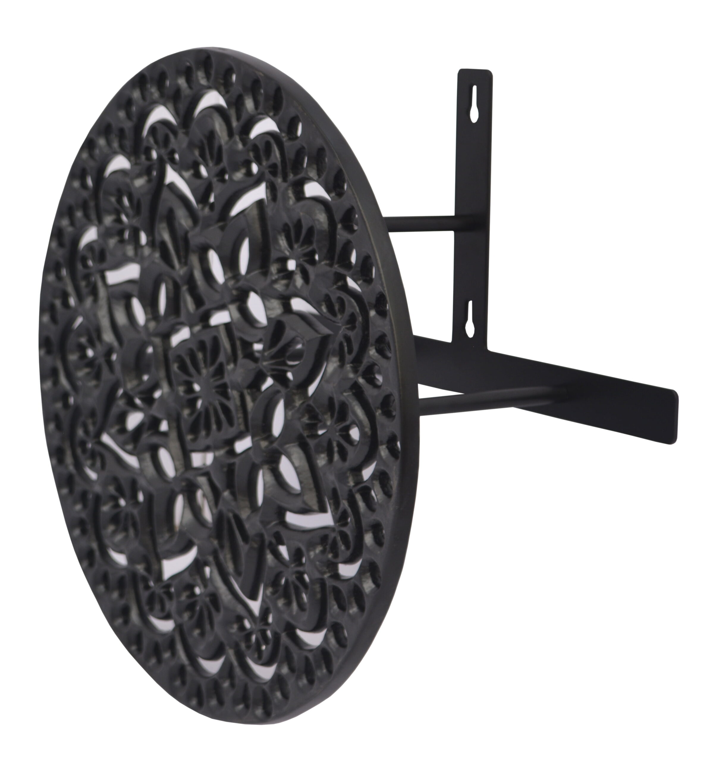 Better Homes and Gardens Bryani Round Wall Mount Hose Hanger. Black