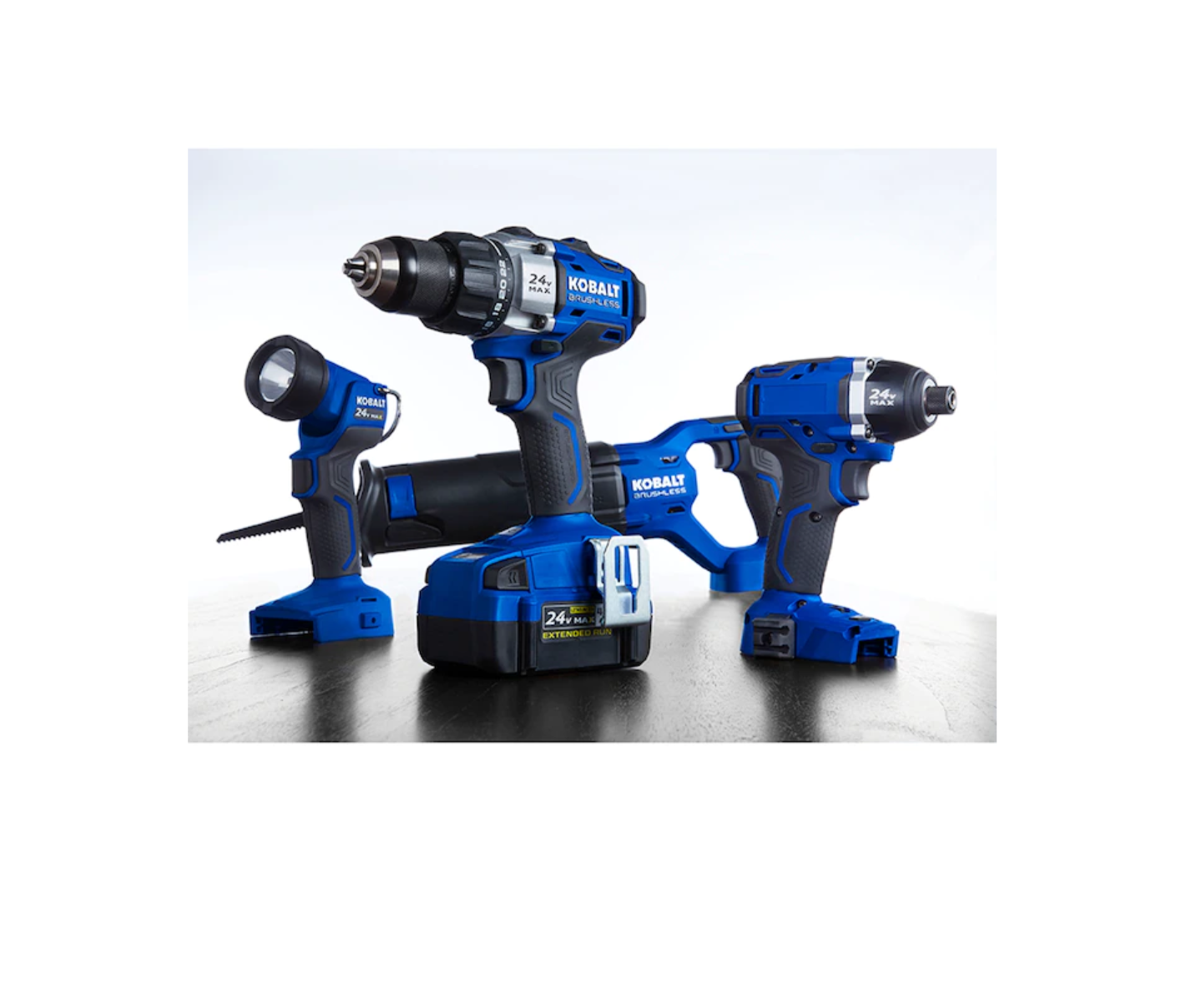 Kobalt KLC 4024A-03 4-Tool 24-Volt Max Brushless Power Tool Combo Kit with Soft Case (1-Battery Included and Charger Included)