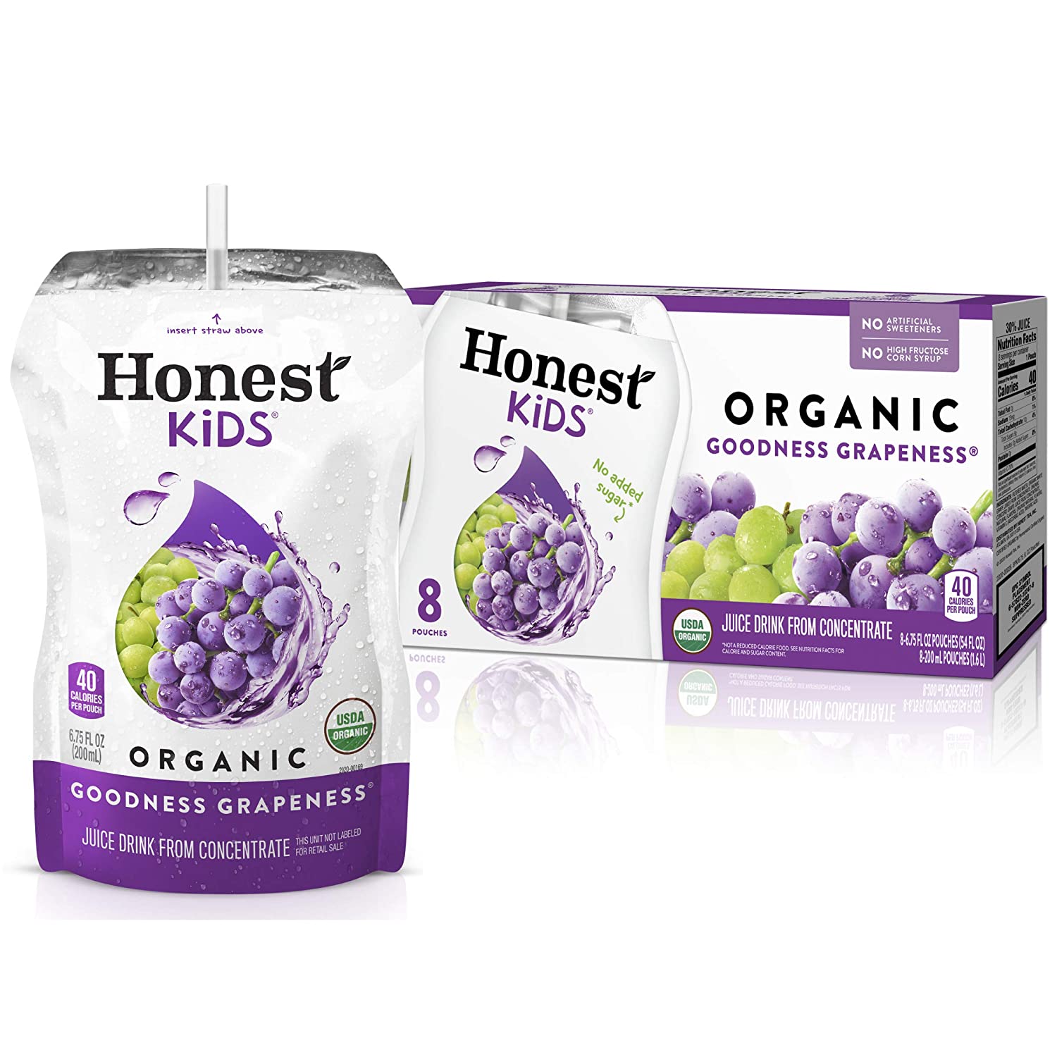 Honest Kids Goodness Grapeness. Grape Organic Fruit Juice Drink. 6.75 fl oz (32 Pack)
