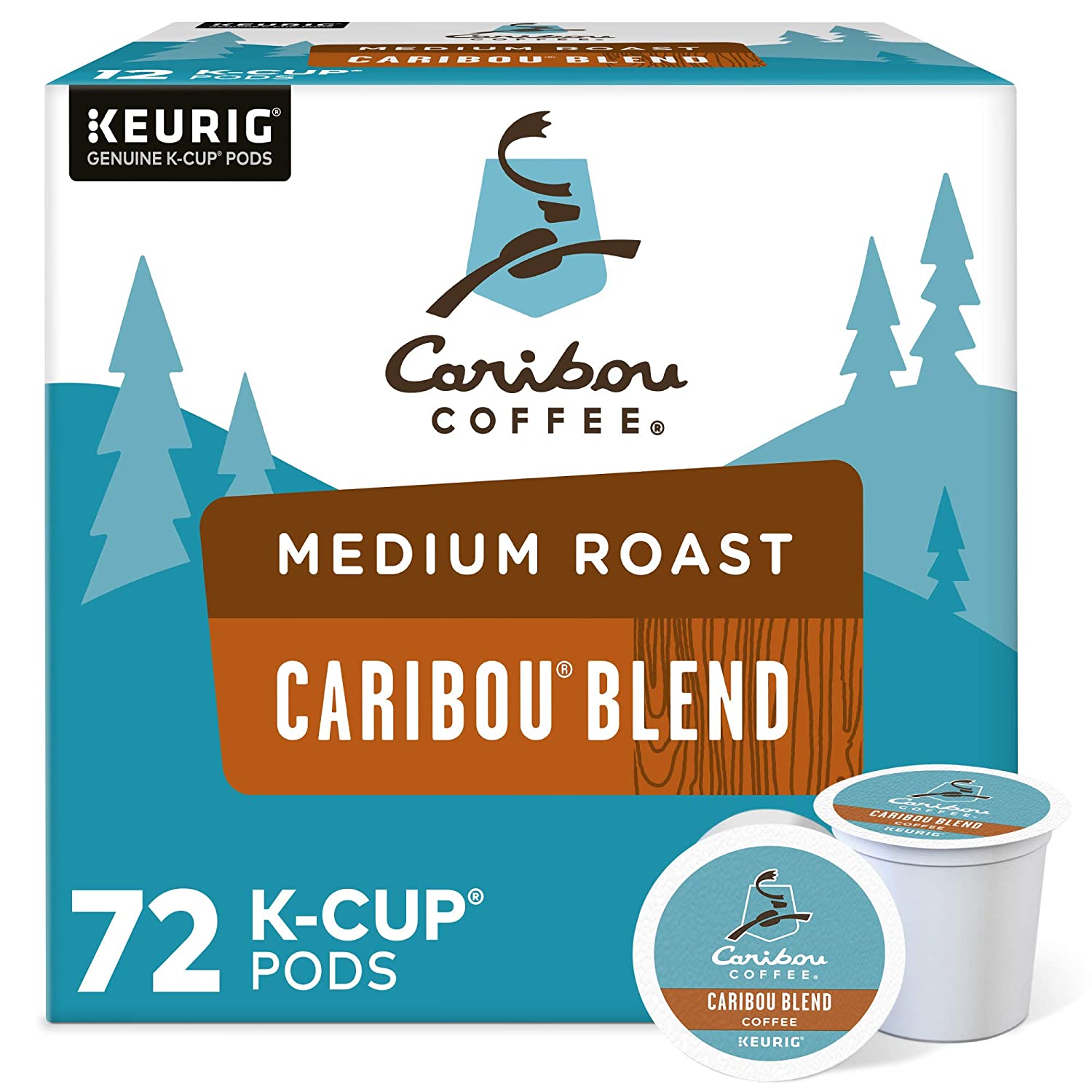 Caribou Coffee Caribou Blend. Single-Serve Keurig K-Cup Pods. Medium Roast Coffee. 72 Count