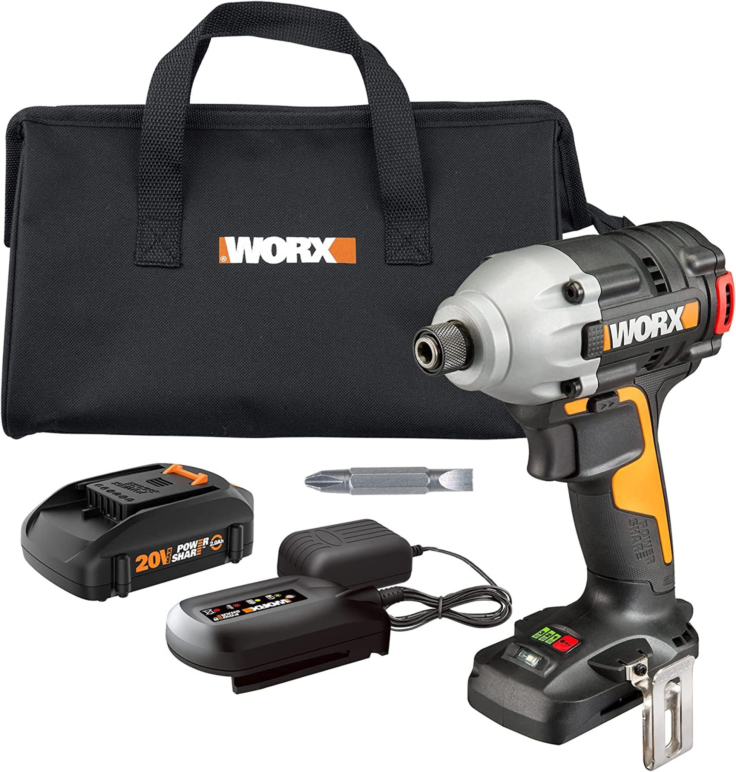WORX Nitro Power Share 20-volt Max 1/4-in Variable Speed Cordless Impact Driver (1-Battery Included)