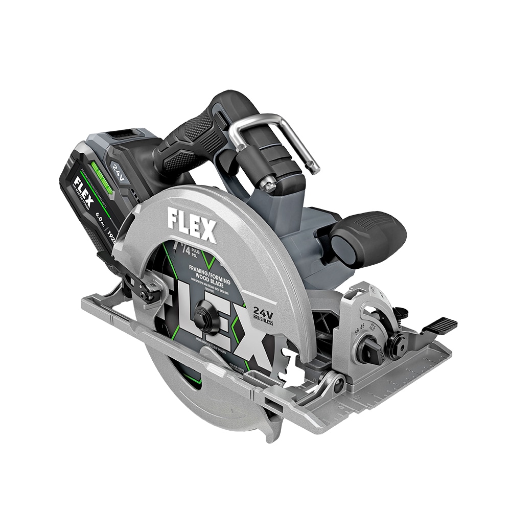 FLEX FX2141-1J STACKED LITHIUM 24-Volt 7-1/4-in Brushless Cordless Circular Saw Kit Circular Saw (1-Battery and Charger Included)