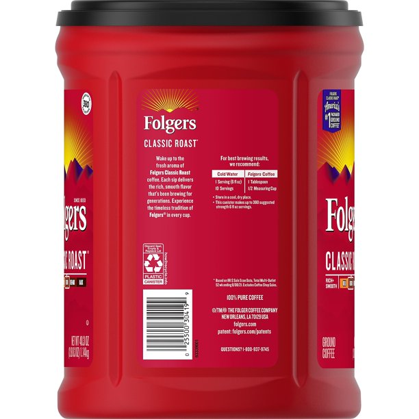 Folgers Classic Roast Ground Coffee Medium Roast 48 oz.