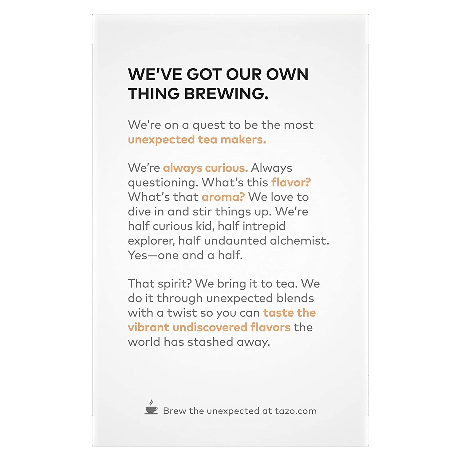 TAZO Tea Bags Unsweetened Tea Beverage Herbal Tea Caffeine-Free. 20 Count. 6 Pack