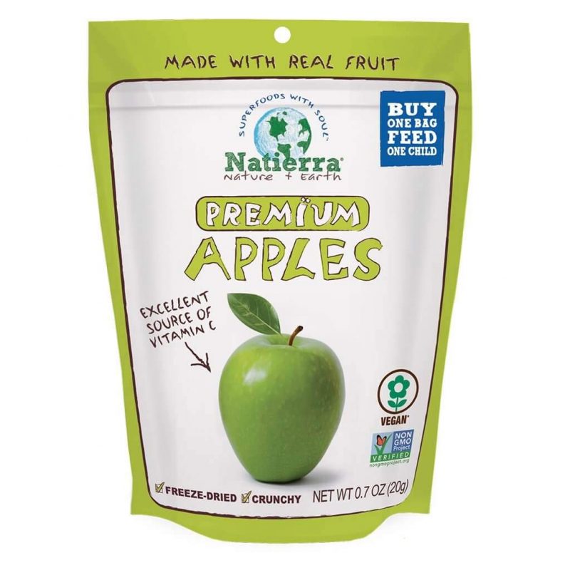 NATIERRA Premium Freeze-Dried Apples. 0.7 Ounce (Pack of 8)