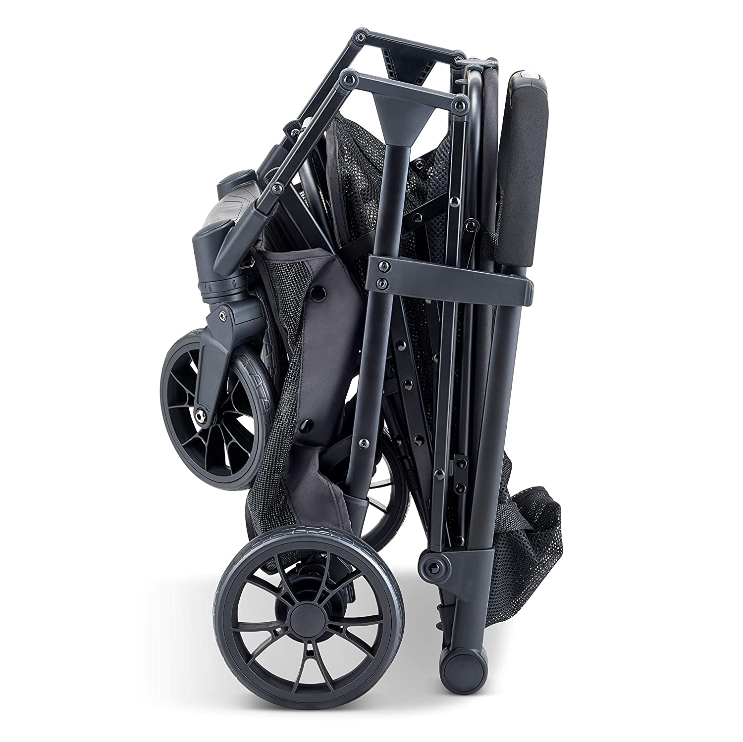 Joovy Boot Lightweight Shopping Cart. Holds 70 lbs. with Swivel Wheels. Reusable Shopping Bag. Compact Standing Fold. Black Frame