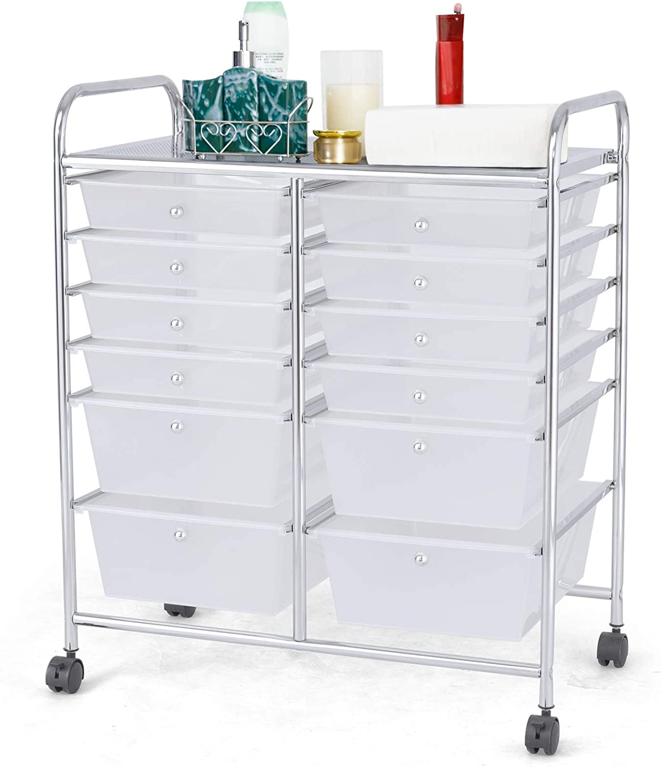 Simply Tidy Clear 12 Drawer Rolling Cart by Simply Tidy™