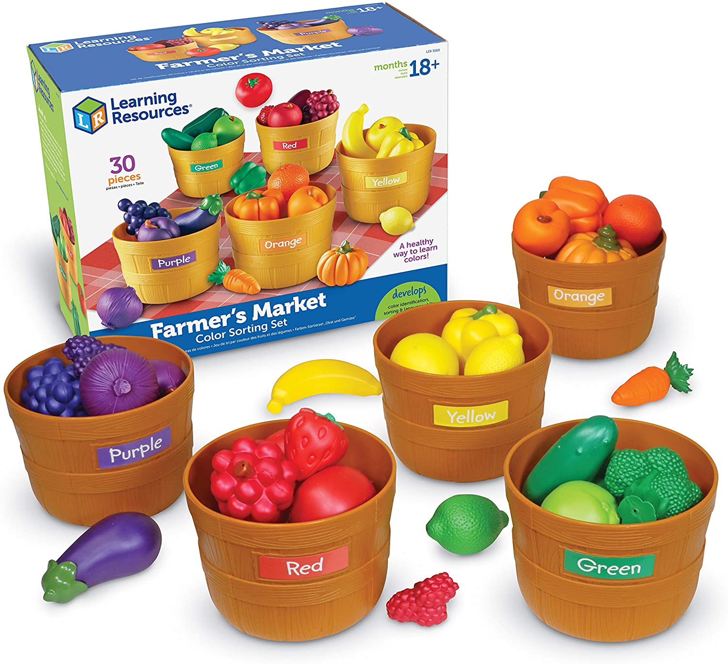Learning Resources Farmer-s Market Color Sorting Set. 30 Piece Set. Ages 18+ months