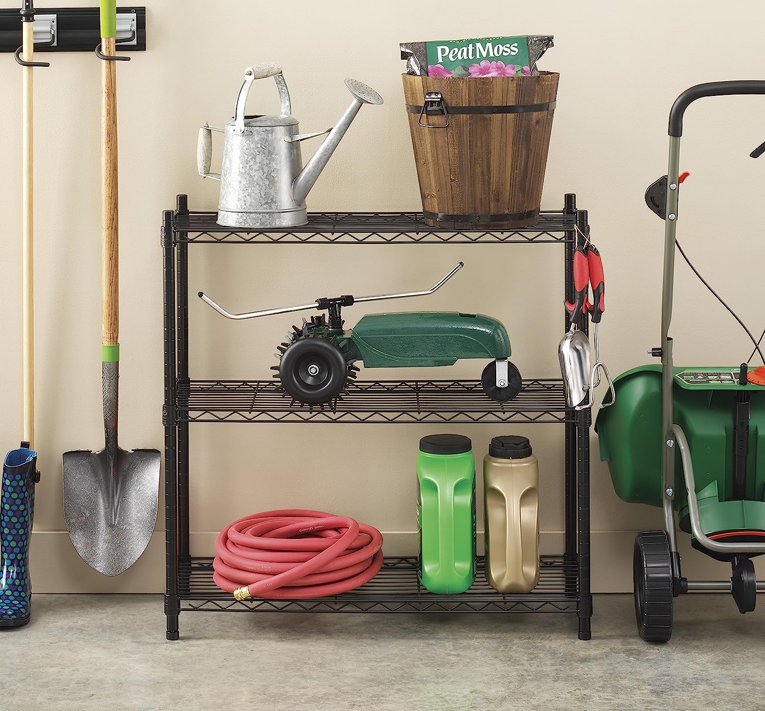 Whitmor Leveling Feet 350 Capacity Per Shelf Adjustable Shelves. 3 TIER(Supreme). Black