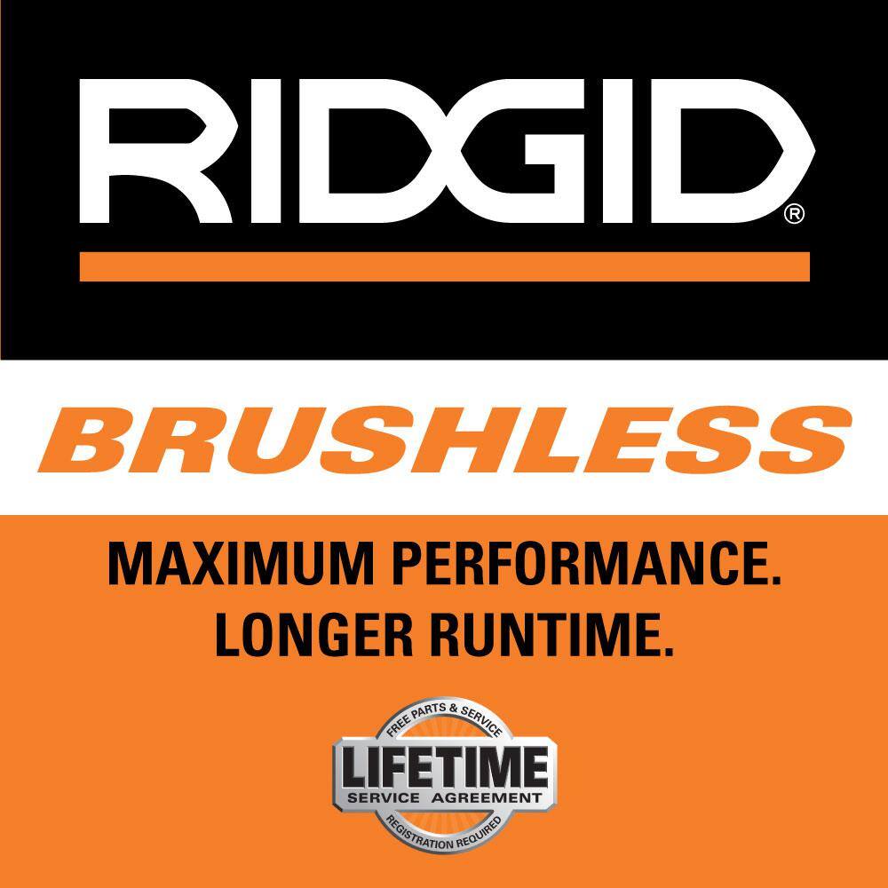 RIDGID R866011B-AC93044SBN 18V Brushless Cordless 3/8 in. Ratchet with (2) 4.0 Ah Batteries. Charger. and Bag