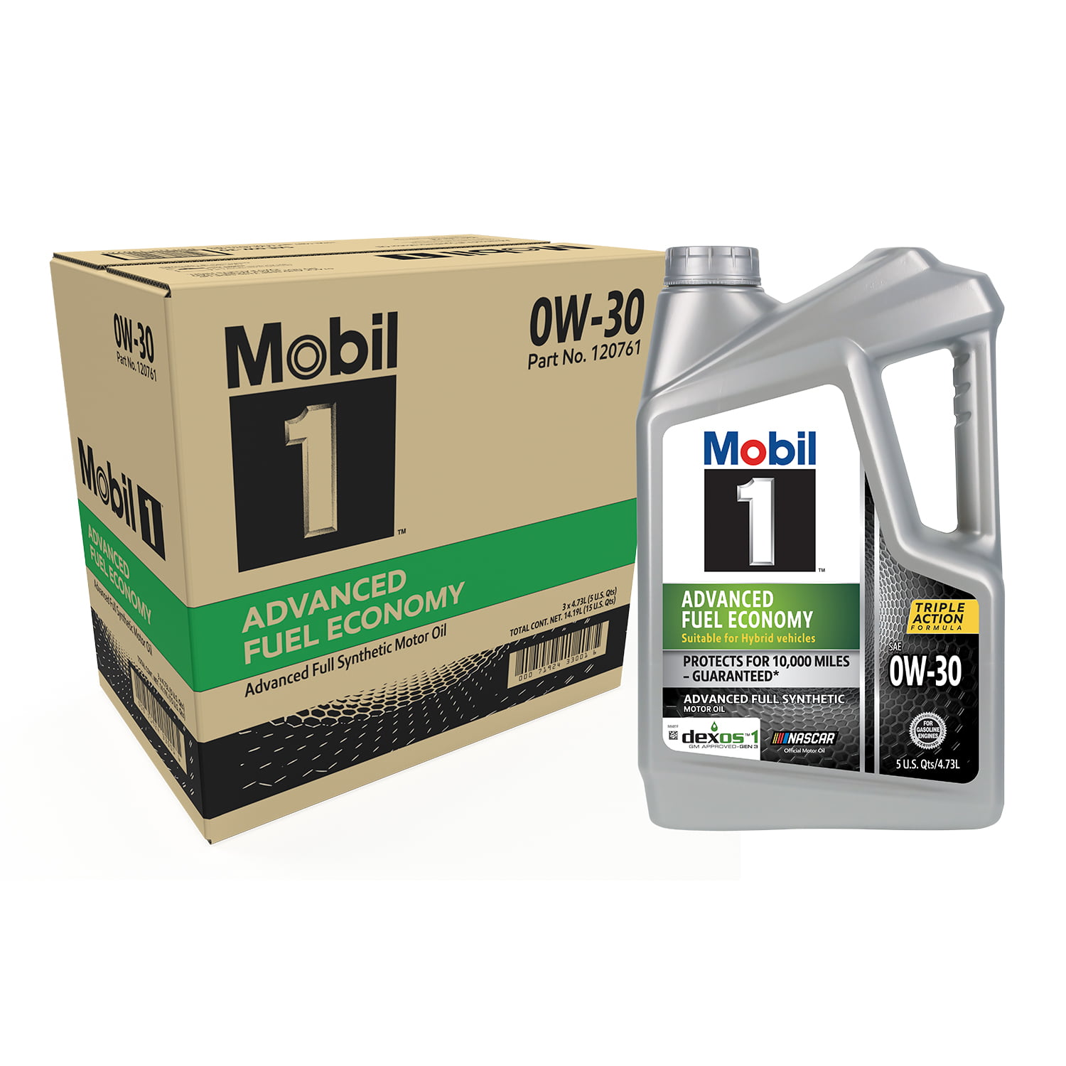 (3 pack) Mobil 1 Advanced Fuel Economy Full Synthetic Motor Oil 0W-30. 5 qt (3 Pack)