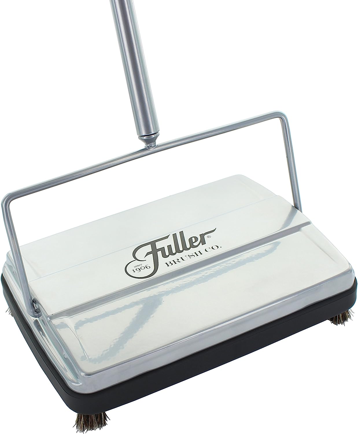 Fuller Brush 17034 Carpet & Floor Sweeper- Mini Stick Cleaner for Hardwood Surfaces. Wood Floors. Laminate Tile - Small & Portable - Cleans Dust Pet Hair - Electrostatic & Silent - Silver