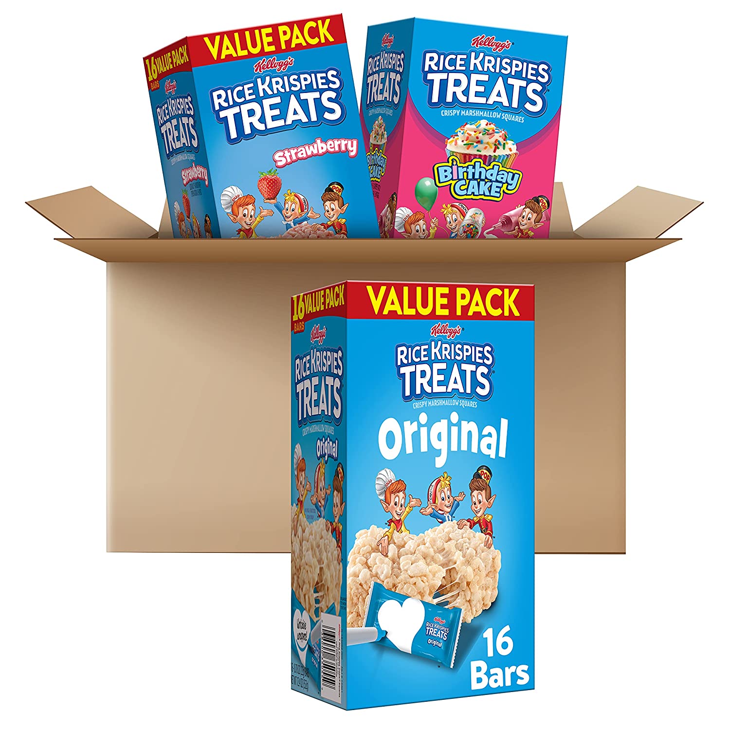Rice Krispies Treats Marshmallow Bull Kids Snack Bars. School Lunch. Variety Pack. 35.7 Oz. 46 Count