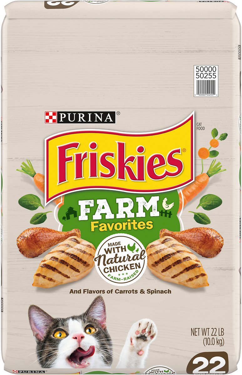 Purina Friskies Farm Favorites With Chicken Dry Cat Food. 22lb Bag