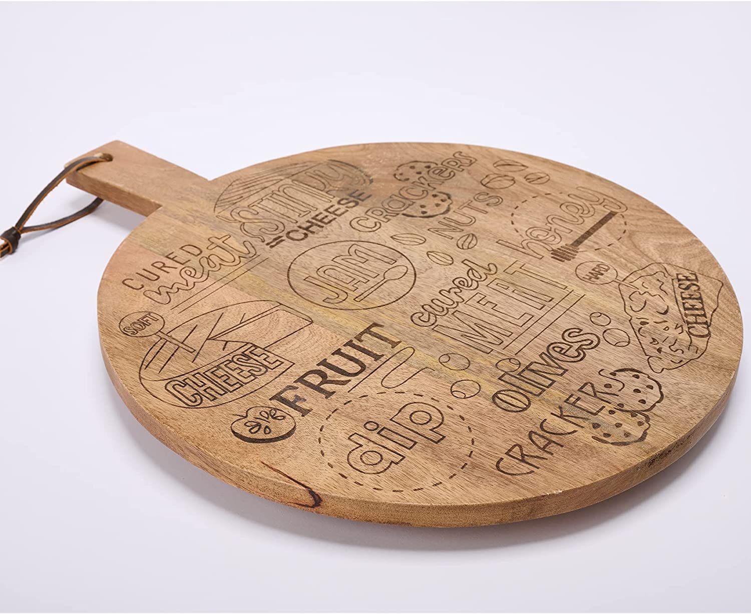 Mud Pie Wooden Charcuterie Lazy Susan. Brown. 20″ x 16″