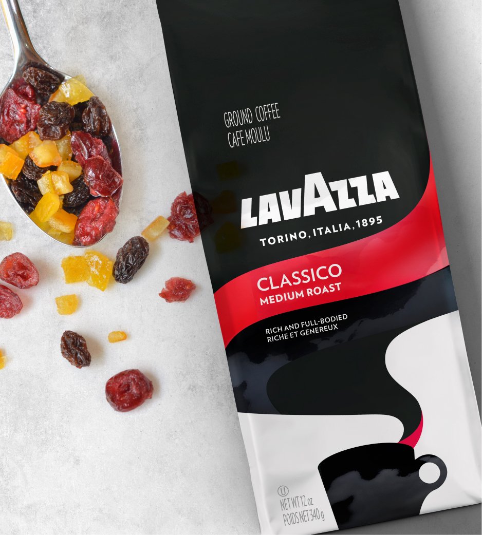 Lavazza Classico Ground Coffee Blend Medium Roast. 12-Ounce Bags (Pack of 6) Authentic Italian. Value Pack. Blended And Roated in Italy. Rich Flavor with Notes of Dried Fruit