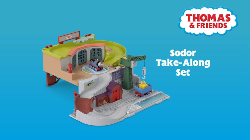 Thomas & Friends Sodor Take-Along Set. Portable Playset with Die Cast Thomas Train