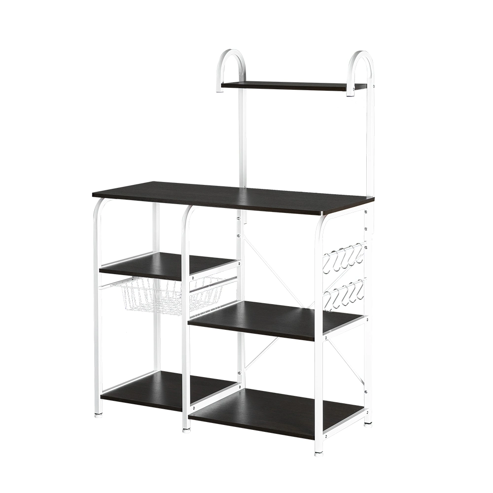 DISCOUNTTODAY Functional Kitchen Baker-s Rack Utility Microwave Oven Stand Storage Cart Workstation Shelf. Black 35.43 x 16.54 x 51.77