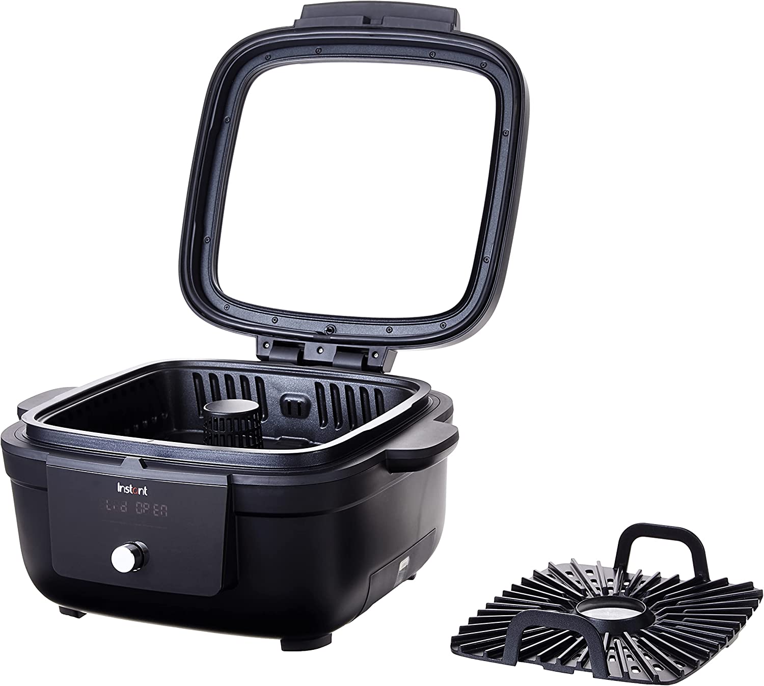 Instant 6-in-1 Indoor Grill and Air Fryer with Bake. Roast Reheat & Dehydrate. From the Makers of Instant Pot. with Odor-Reducing Filter. Clear Cooking Window. and Removable Lid for Easy Cleaning