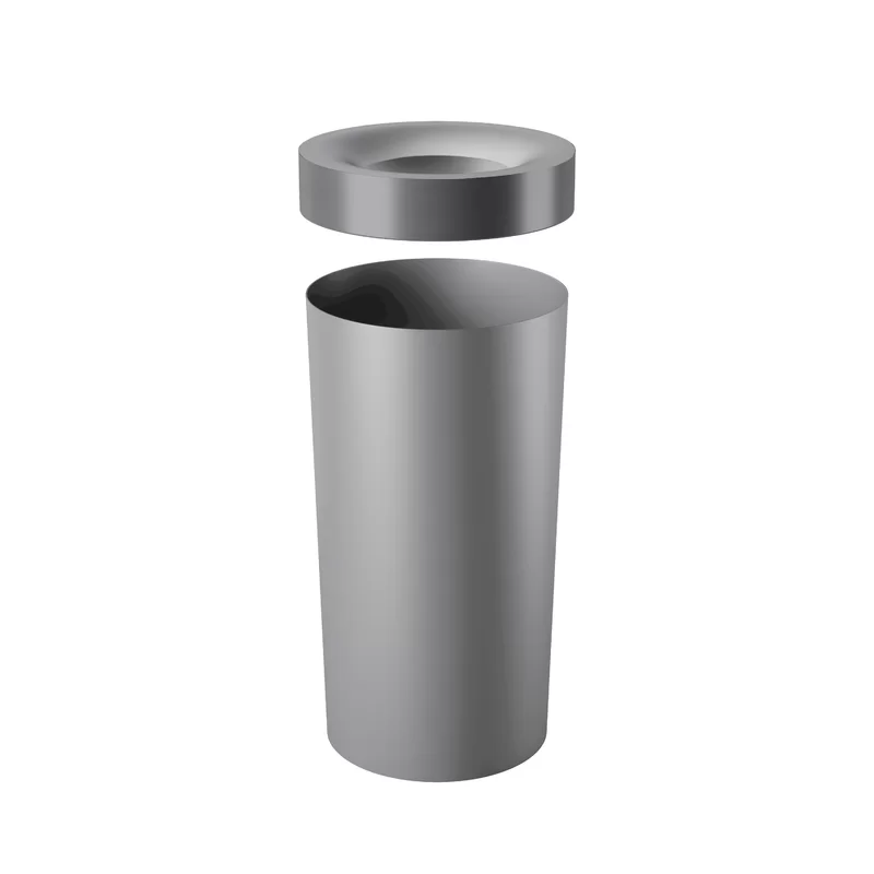 Umbra Vento Open Top 16.5-Gallon Kitchen Trash Large. Garbage Can for Indoor. Outdoor or Commercial Use. 16.5 Gallon. Grey/Steel